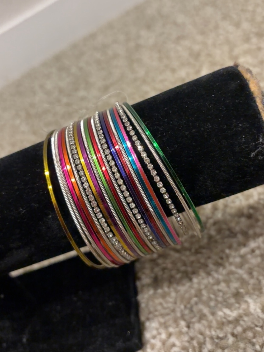 Multicolor Women's Stackable Bangle Bracelet Set — Colorful Mix 2.8 size
